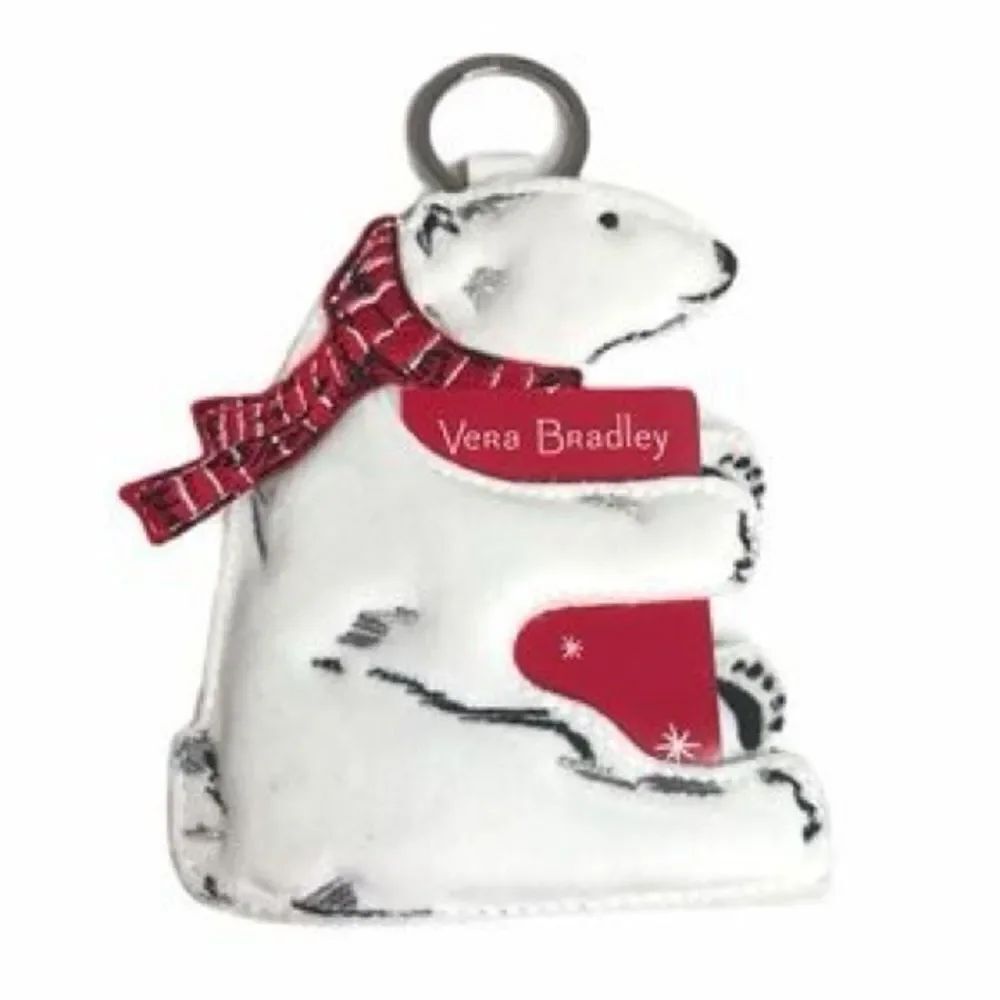 Vera Bradley White and Red Polar Bear Key Holder